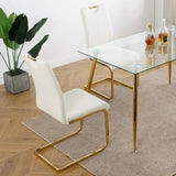 Modern Dining Chairs with Faux Leather Padded Seat Dining Living Room Chairs Upholstered Chair with W210127295