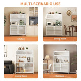 Kitchen Pantry Cabinet, Tall Storage Cabinet with Glass Doors & Adjustable Shelves, Cabinet Cupboard T2398P272122