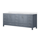 Dark Grey Double Bath Vanity 84 in. W x 22 in. D, with Cultured Marble Top B2731P259154