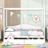 Twin Size Canopy Day Bed with 2 Drawers, White WF309172AAK
