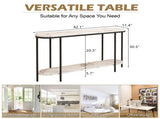 Console Table 2 Tier Narrow Entryway Table with Storage Shelves Faux 15845254
