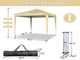 6.5X6.5FT Two Doors & Two Windows Practical Waterproof Right-Angle Folding Tent Khaki Color 15685159