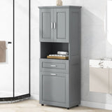 Tall Bathroom Cabinet with Laundry Basket, Large Space Tilt-Out Laundry Hamper and Upper WF323481AAE