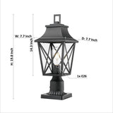 Outdoor Post Light, Black Pole Lantern Lighting Fixture with Pier Mount Base Hard Wired, Outdoor W2714P218535