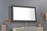 ZNTS 48*30 Black Framed Bathroom Mirror Square Wall-Mounted Material Framed Vanity Mirror Shaving Mirror W928P178406