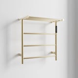 Heated Towel Rack with Top Shelf, 3-Bar Towel Wall MountedWarmer for Bathroom with Intelligent Touch T3177P305029