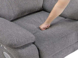 Gray Power Reclining Sofa Chenille Comfort Headrest Lumber Support Cup Holder Bluetooth Speaker B011P611080