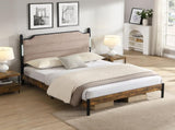 King Bed Frame , Upholstered headboard with Charging and Touch sensitive LED Lights, Under Bed W311P416228