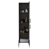 Hagi 71" Tall Four-Tier Shelf One-Door Linen Shaker Cabinet B200P235875