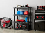 4 Shelf Plastic Shelving Unit 13.88" 03604678