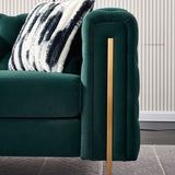 Chesterfield Modern Tufted Velvet Living Room Sofa, 84.25''W Couch,Green W57947395