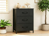 3-Layer Fabric Storage Cabinet, Vertical Narrow Dresser Tower with Smooth Metal Glide Drawers, 26114045
