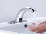 Automatic Sensor Touchless Sink Faucet with Deck Plate, Chrome Vanity Faucets, Hands Free DSAT620CH