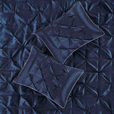 7 Piece Tufted Comforter Set Navy Queen B03596831