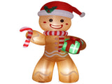 8ft 15W 5 LED Lights Gingerbread Man Holding Gift Garden Gingerbread Man Decoration 48266409