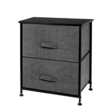 ZNTS 2 Drawers -Night Stand, End Table Storage Tower - Sturdy Steel Frame, Wood Top, Easy Pull Fabric 89761690