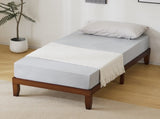 Basic bed frame, painted pine wood, brown, twin size, 189*96.5*30.5cm, wooden bed, single bed 66496405