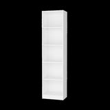 Sutton Slim Bookcase with Modern 5-Shelf Design B128P176166