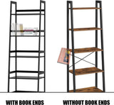 ZNTS WTZ Bookshelf, Ladder Shelf, 5 Tier Bamboo Bookcase, Modern Open Book Case for Bedroom, Living Room, 67632796