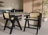 27'', Modern Minimalist Bar Stool with Cane Seat, Solid Wood Frame N780P237929B