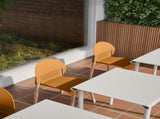 Summer - 4-Pack Tropical Orange Chairs Red Oak Wood Legs & PP Seat, Indoor Dining & Living Room W3450P322871