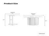 Coffee Table Set of 3, Modern Nesting Tables with Faux Marble Top and Metal Legs, Round 66759976