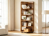6 Tier Tall Corner Shelf for Small Spaces, Narrow Display Bookcase 63802371