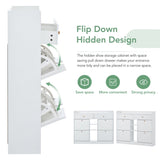 ON-TREND Modern Tipping Bucket Shoe Cabinet with 4 Flip Drawers, Multifunctional WF300851AAK