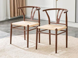 Wesborn Chair-Y-shaped Medieval Style Armchair for Dining Table, Woven Seat W2920P430785