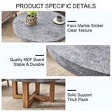 ZNTS Modern Gray Texture MDF Round Coffee Table - 31.4" Diameter.A modern retro circular coffee table W1151P209822