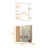 Kenya Medicine Cabinet, Mirror, Double Door, Four Interior Shelves B128P148728