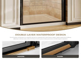 34-34.8" W x 72" H Matte Black Frameless Pivot Shower Door, 1/4" Clear SGCC Tempered Glass, T5595P465574