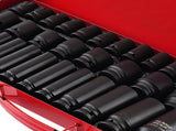 35PCS 1/2" Deep Impact Socket Set Drive 6 Point Metric Garage Tool 8 - 32mm 91694417