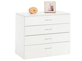 MDF Wood Simple 4-Drawer Dresser White 62425623
