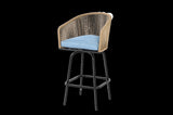 Outdoor Bar Stools Set of 4, 4-Piece Patio Bar Stools Armrests, All Weather Rattan Bar Chairs W640P256797