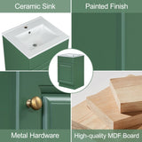 20" Bathroom Vanity with Sink, Vanity Cabinet with Door Shelf and Adjustable Shelf, Green N759P237946F