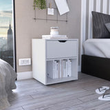 Aberdeeen 19.7-Inch High Nightstand End Table with Open Shelf B200P173171