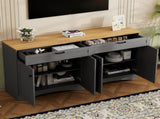 ON-TREND Farmhouse TV Stand with 2 Drawers for TVs Up to 70