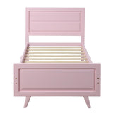 Wood Platform Bed Twin Bed Frame Mattress Foundation with Headboard and Wood Slat Support WF192440AAH