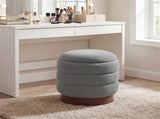 Round Rotating Storage Footstool with Solid Wood Frame, No Assembly Required Makeup Chair with 5.5 77685920
