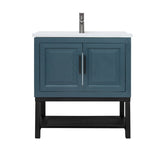 32" Bathroom Vanity White Ceramic Sink & Hot and Cold Faucet , Freestanding Bathroom Cabinet W688P224392