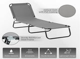 Dark Gray 2-Pack Folding Pool Chairs Chaise Lounge with 5-Level Reclining Back, Steel Frame 38341129