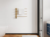 Brushed Gold Heated Rack for Bathroom,Wall Mounted with Intelligent Touch Screen Timer, 4-Bar 79992665