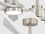 52 Inch Ultra Quiet Reversible Ceiling Fan with Light - Dimmable LED, Memory & Timer for Large Room W934P414051