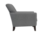 Dorset Arm Accent Chair in Smoky Gray Velour with Dark Brown Solid Wood Legs B127P495071