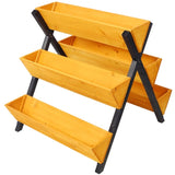 3 Tiers Wooden Vertical Raised Garden Bed with Legs,Brown Planter Raised Beds Kit for Flowers Herbs W465P196748