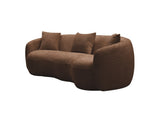 Mid Century Modern Curved Living Room Sofa, Boucle Fabric Couch for Bedroom, Office, Apartment, W876102842