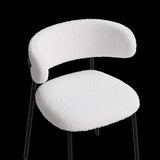 ZNTS dining chairs set of 2 white , medieval modern dining chairs, teddy velvet chairs with metal legs, W1727P229055