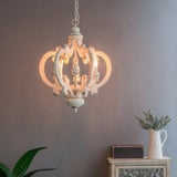 French Country Wood Chandelier, 6-Light Farmhouse Pendant Light Fixture with Adjustable Chain for W2078137917