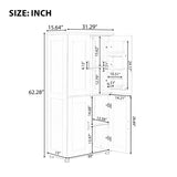 Tall and Wide Bathroom Floor Storage Cabinet, Bathroom Storage Unit, Freestanding Cabinet with 4 WF323345AAK